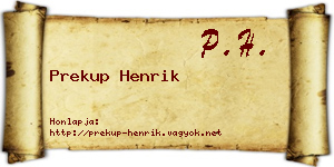 Prekup Henrik névjegykártya